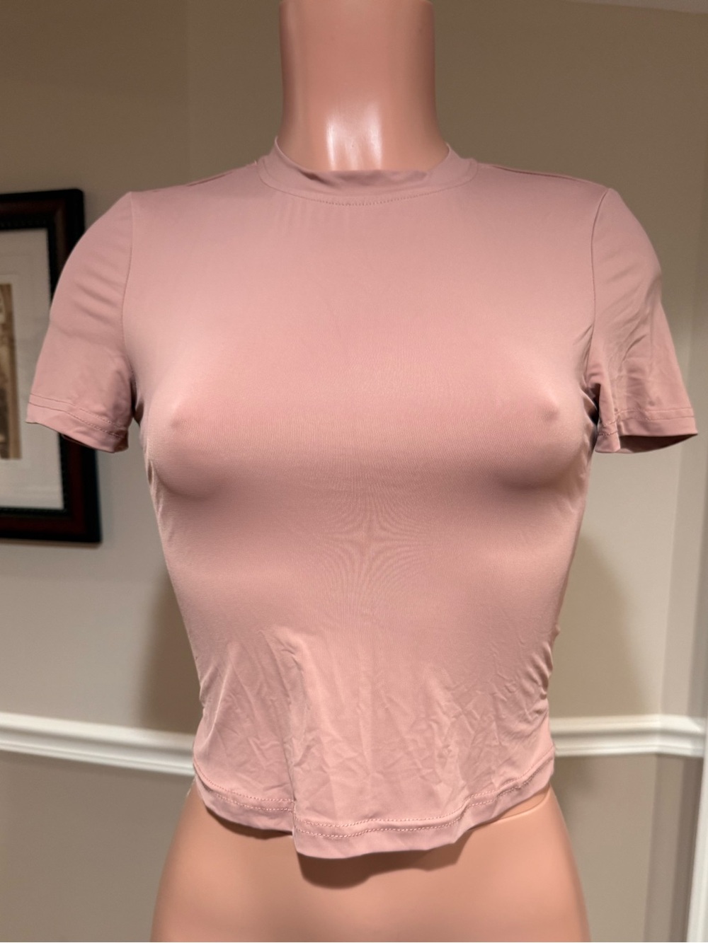 SHEIN Blush Pink Short Sleeve Crewneck Tee